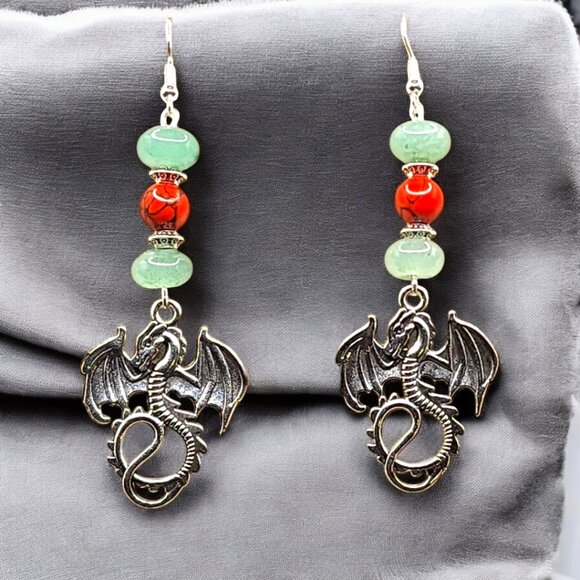 Hand Crafted Jewelry - Guardian Dragon Earrings